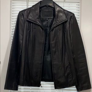 Black leather jacket